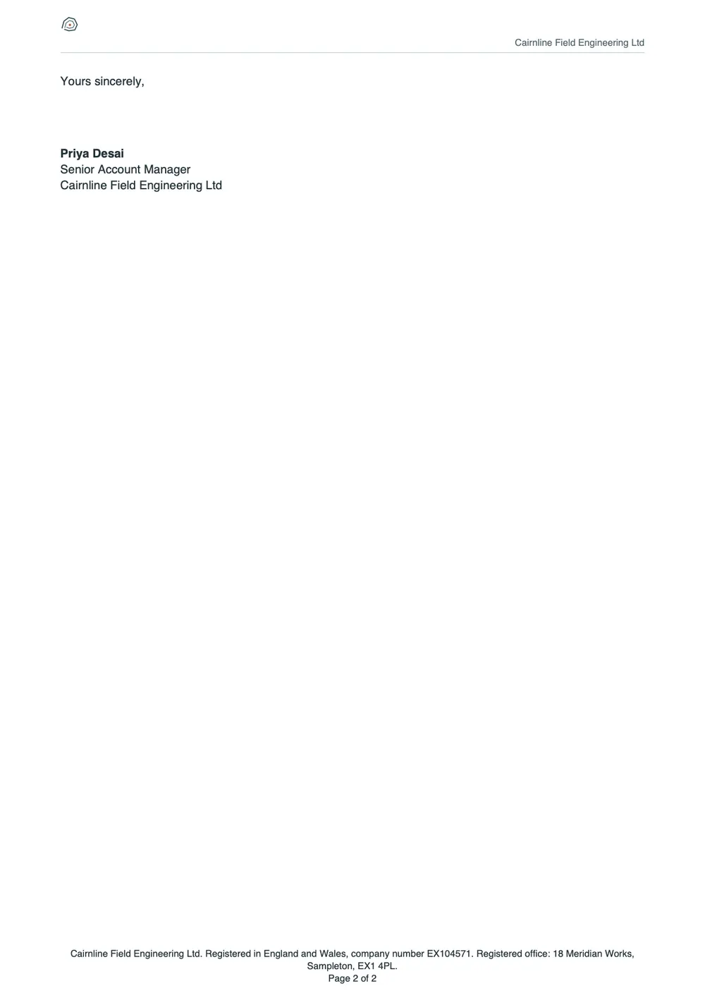 Page 2 of the case resolution letter.