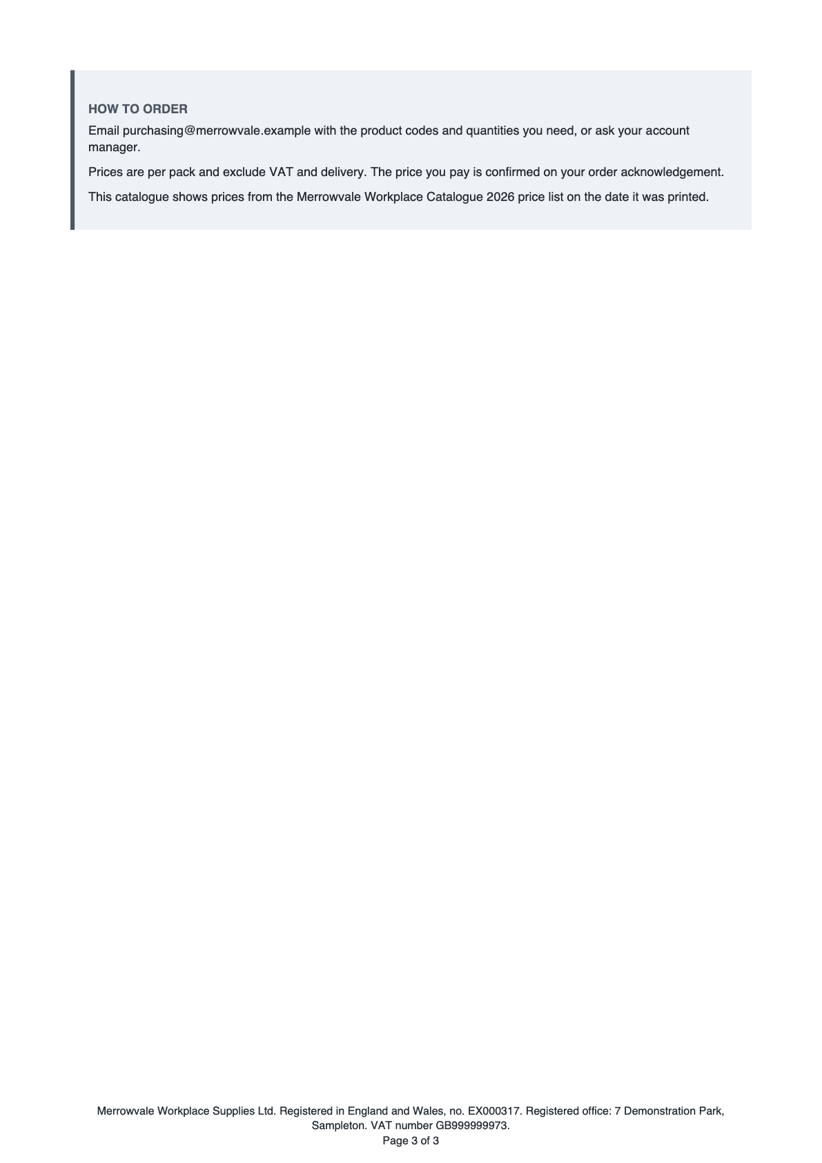 Page 3 of the product catalogue.